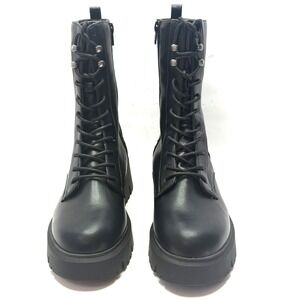 Madden Girl Maisey Lace-Up Combat Booties Black Size 8M NWT/BOX